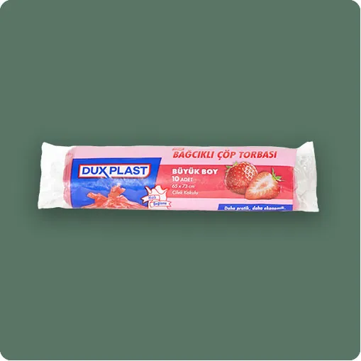 Dux Plast Bağcıklı Büyük Boy Çilek Kokulu Çöp Torbası