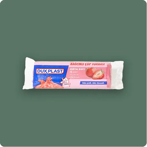 Dux Plast Bağcıklı Orta Boy Çilek Kokulu Çöp Torbası