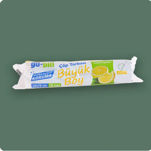 Go-Bin Büzgülü Büyük Boy Limon Kokulu Çöp Torbası