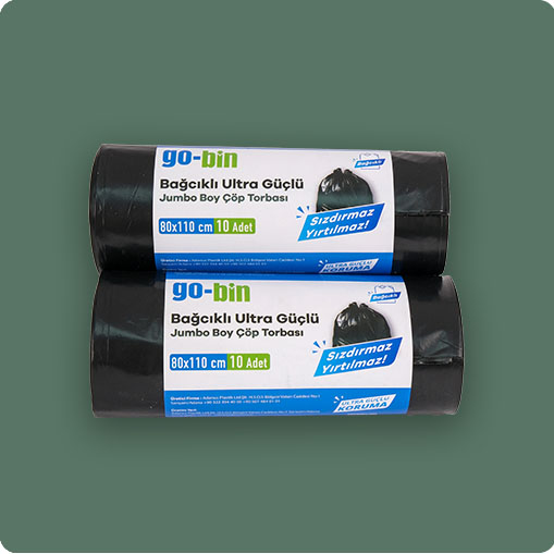 Ultra Güçlü Jumbo Boy Bağcıklı Çöp Torbası
