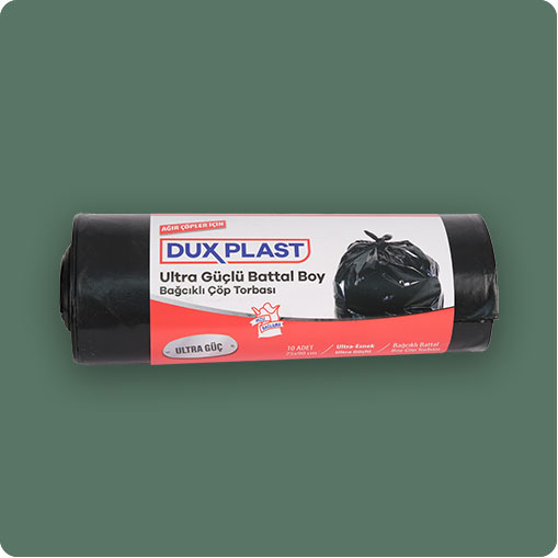 Ultra Siyah Battal Boy Bağcıklı Çöp Torbası